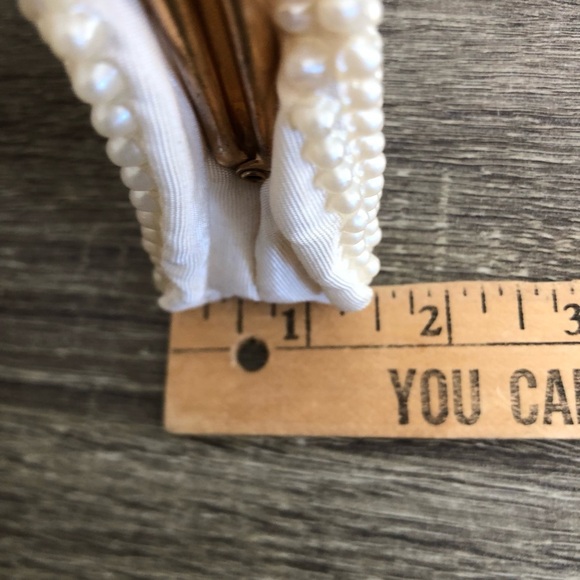 Vtg Faux Pearl Beaded Kiss Lock Clutch - Picture 8 of 14